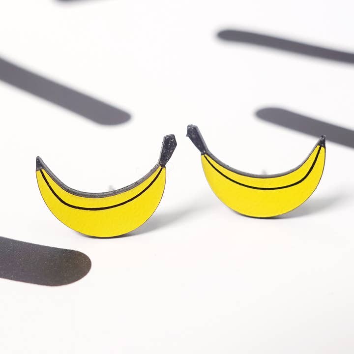 Banana Stud Earrings for wholesale by Silly Loaf