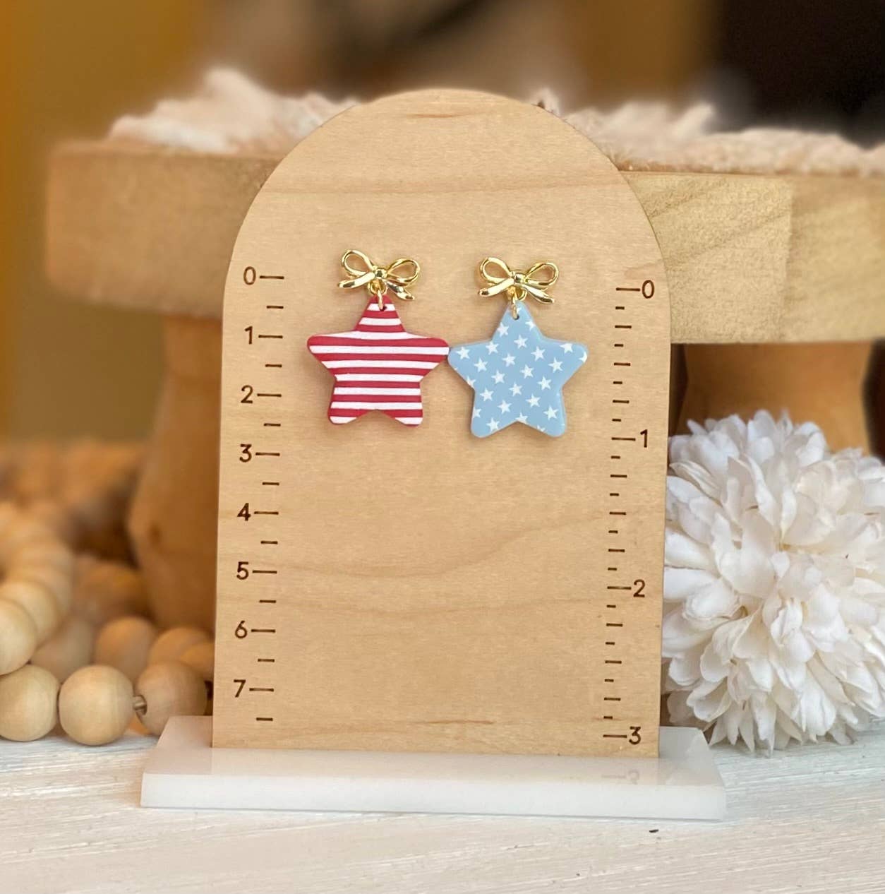 Clayhouse Colours – Brincos de argola por atacado – Brincos Artesanais do Quatro de Julho | Brincos Vermelhos, Brancos e Azuis11