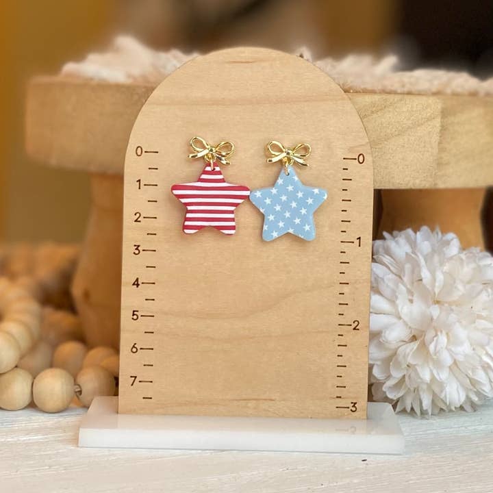 Clayhouse Colours - Wholesale Dangle Earrings - Fourth of July Handmade Earrings | Red White & Blue Earrings11