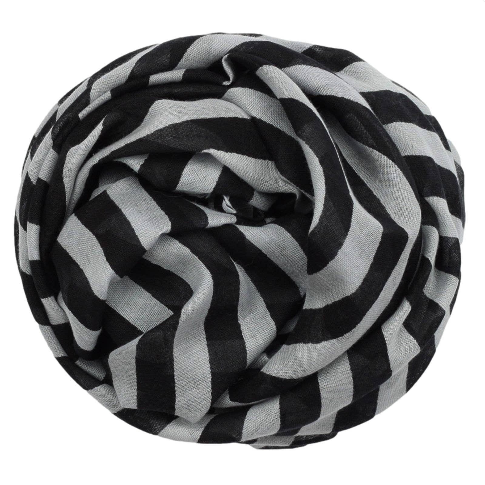 Tribal Trade GmbH – Großhandel Schal – Unisex – Baumwolltuch Ringe grau quadratisches Tuch2