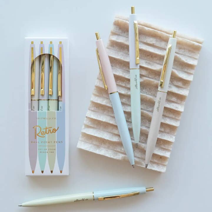 Idlewild Co. - Wholesale Pen - Retro Pen Set of Four | Pastel Rainbow1