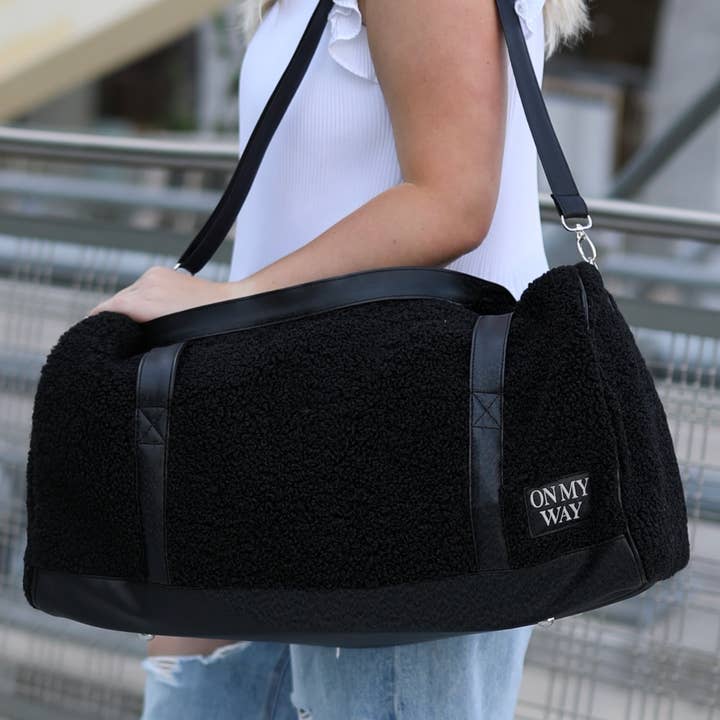 Jadelynn Brooke - Wholesale Weekender Bag - Women's - Teddy Sherpa Duffle Bag - Midnight