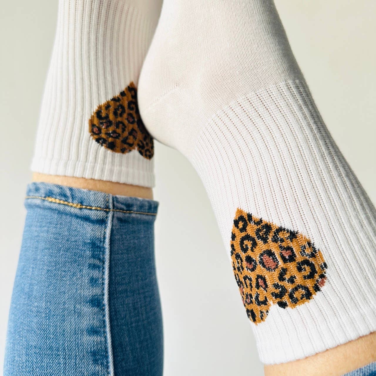 sockette - Wholesale Socks - Women's - Leopard heart tennis socks - Justine1