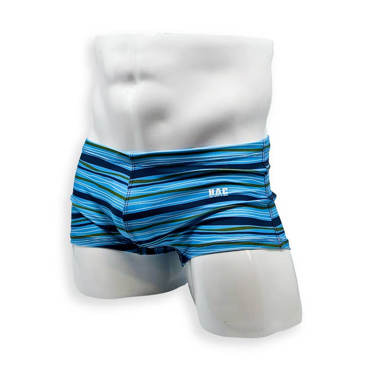 Box Cut zwembroek voor heren - Tidal Stripe voor wholesale door HAC Swim