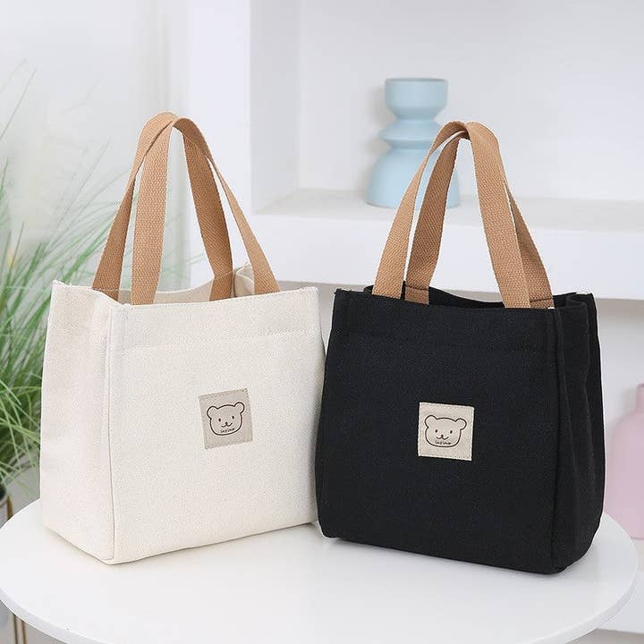 FurDecoration - Wholesale Tote bag – Women's - Cute Bear Large Capacity Canvas Tote Bag4
