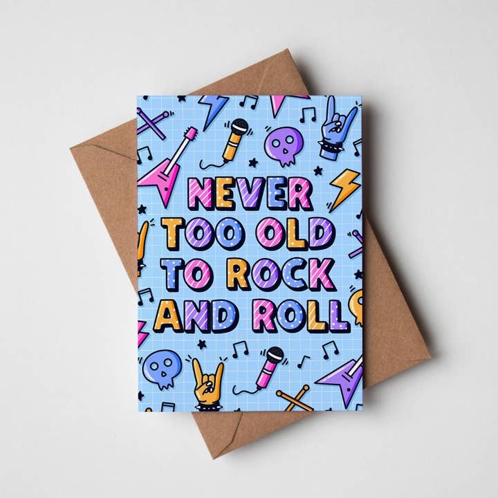 Rock And Roll Card - Guitar Birthday Card for wholesale by Shake The Label