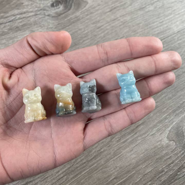 Keystone Crystals - Wholesale Decorative Figurine - Small Gemstone Cat Figurine – Carved Crystal Animal Statue