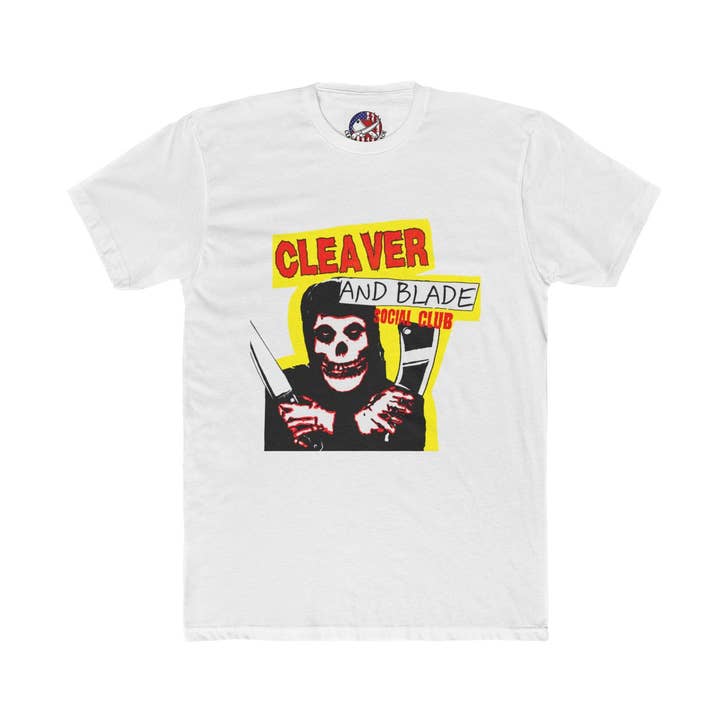 T-shirt graphique Cleaver and Blade — T-shirt rétro du club de couteaux Grim Reaper pour la vente par Cleaver And Blade