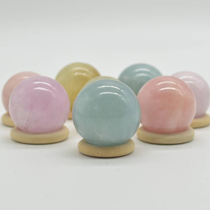 Wooden Ring Crystal Sphere or Egg Stand - 20 Count - 9 Sizes for wholesale by Calder Crystals
