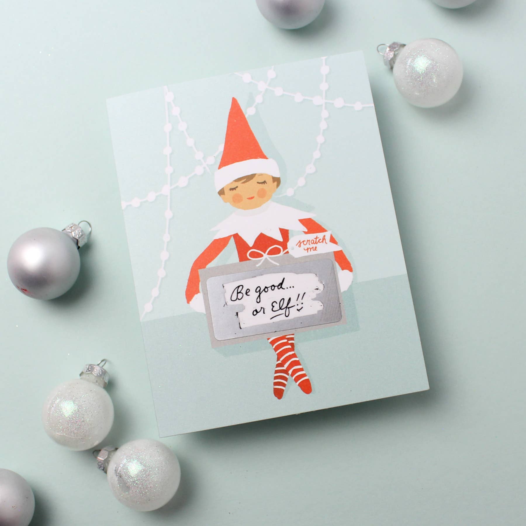 Inklings Paperie - Wholesale Christmas Card - Scratch-off Card - Shelf Elf - Holiday3