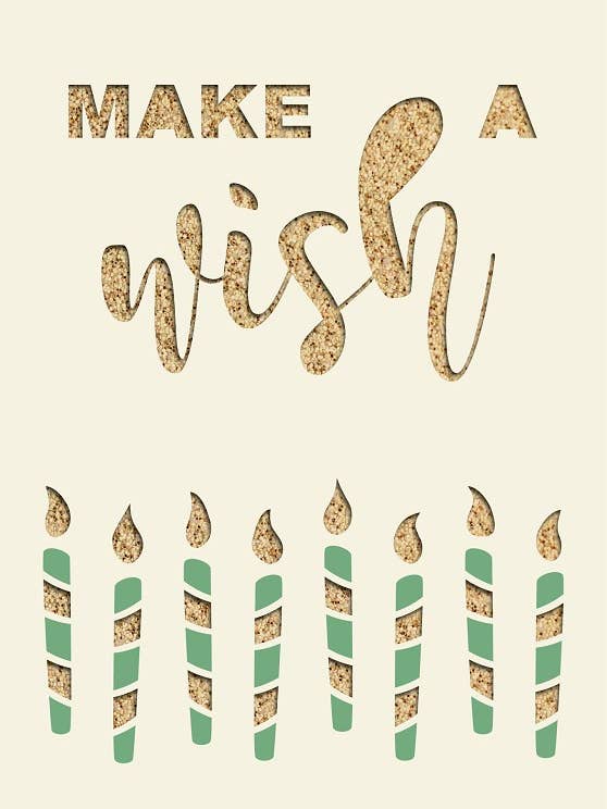 Papir deluxe lykønskningskort „Make a Wish“ - stearinlys for engroshandel hos Gespänsterwald