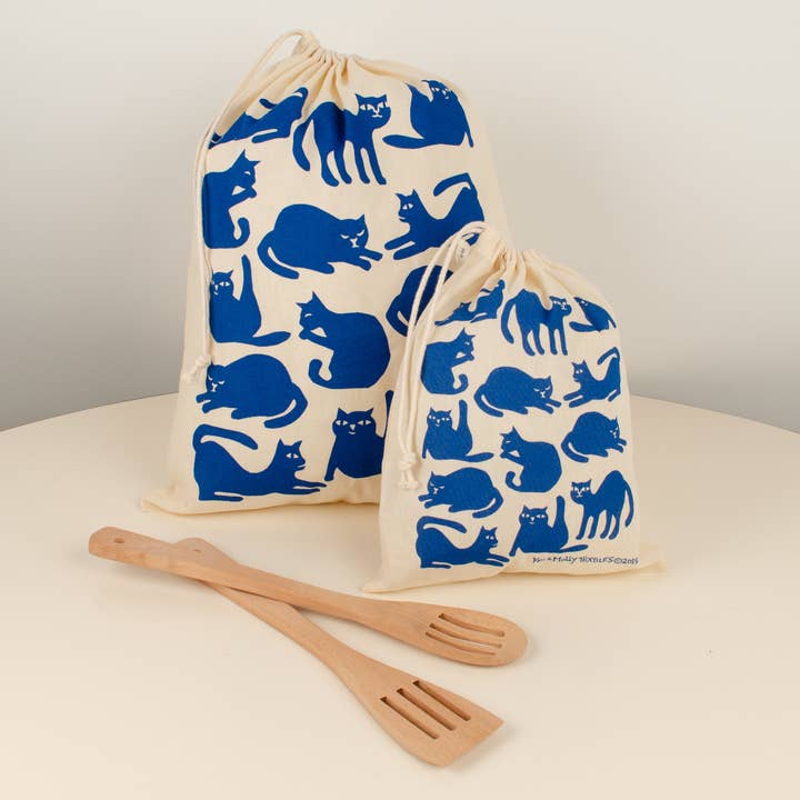 Reusable Cloth Bag Set - Cats for wholesale by Kei & Molly Textiles, LLC