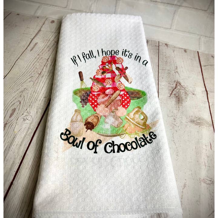 Forever Gnomes UK Store - Wholesale Tea towel - Handmade Bowl of Chocolate Waffle Weave Gnome Tea Towel