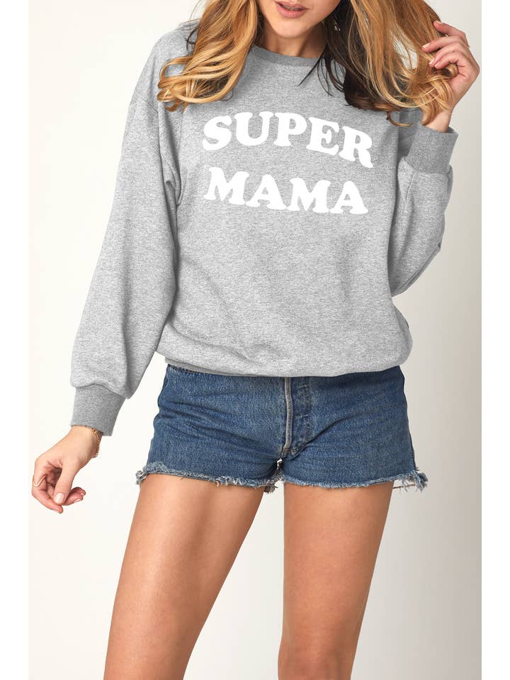 United Lovers - Wholesale Graphic Sweatshirt - Women's - TK0021 Super Mama Sweatshirt