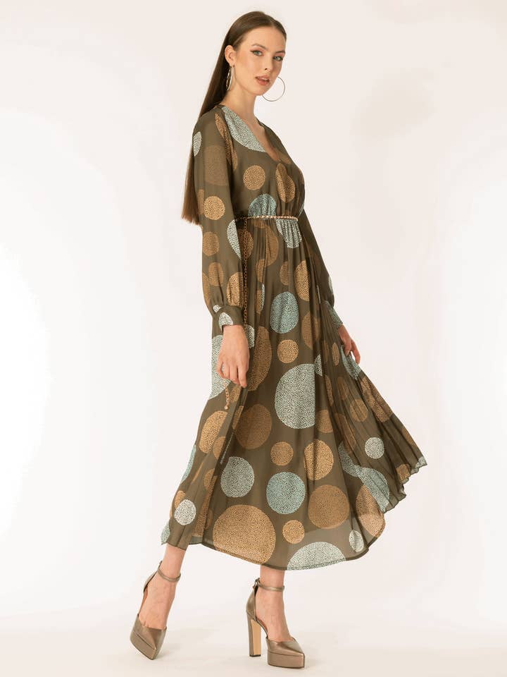 Langes Kleid mit Tupfenmuster 100% Pl für den Großhandel von No-nà by Siste's