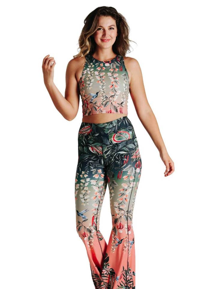 Reversible Knot Top in Feeling Ferntastic for wholesale by Yoga Democracy