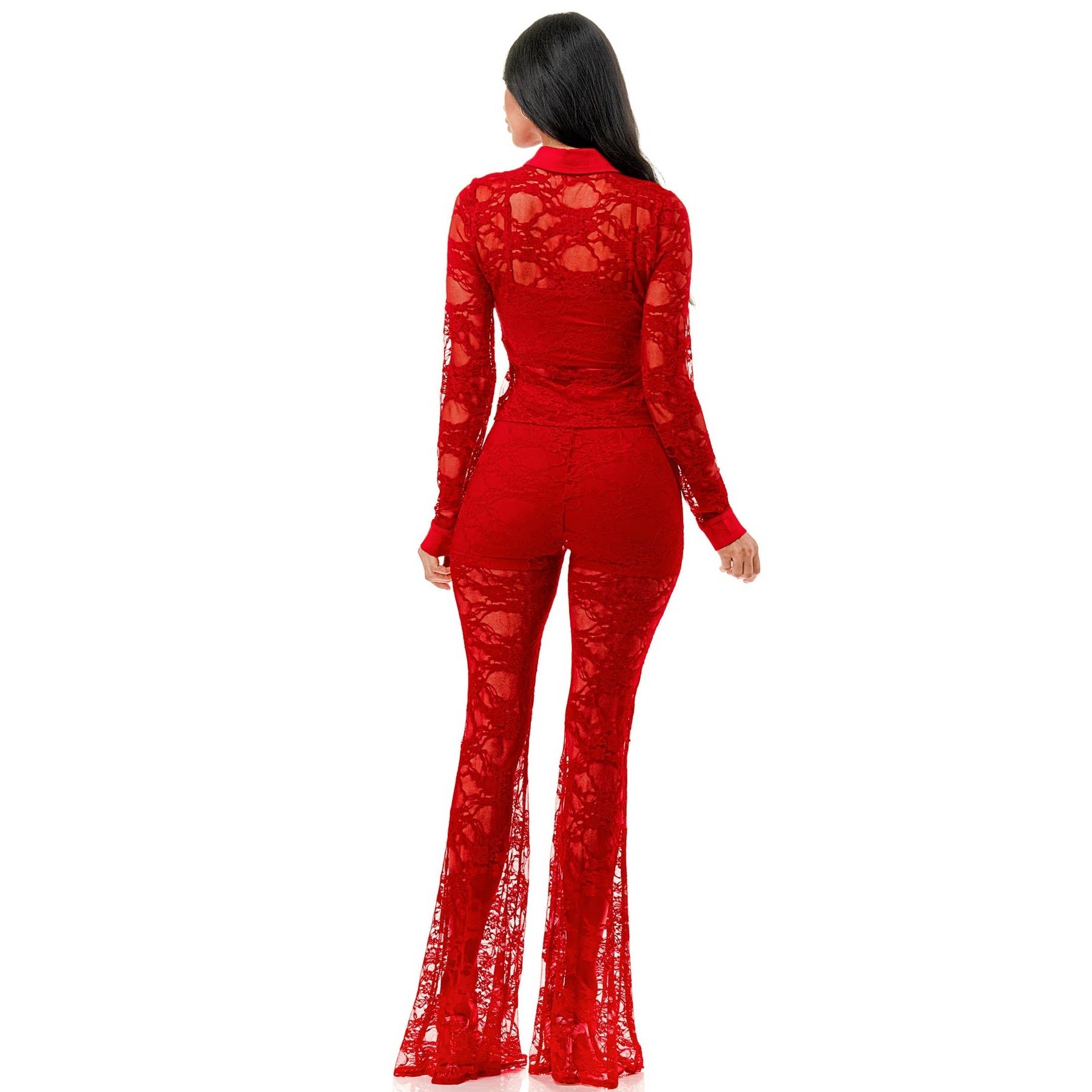 DORCAS - Wholesale Set met top en broek (GEEN Loungewear) - Dames - Plus, set van kanten hemd met tanktop en kanten broek4