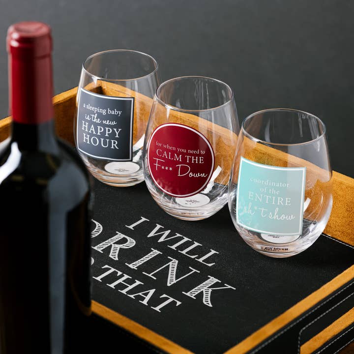 Pavilion - Wholesale Wine Glass - Calm Down - 18 oz Stemless Wine Glass3