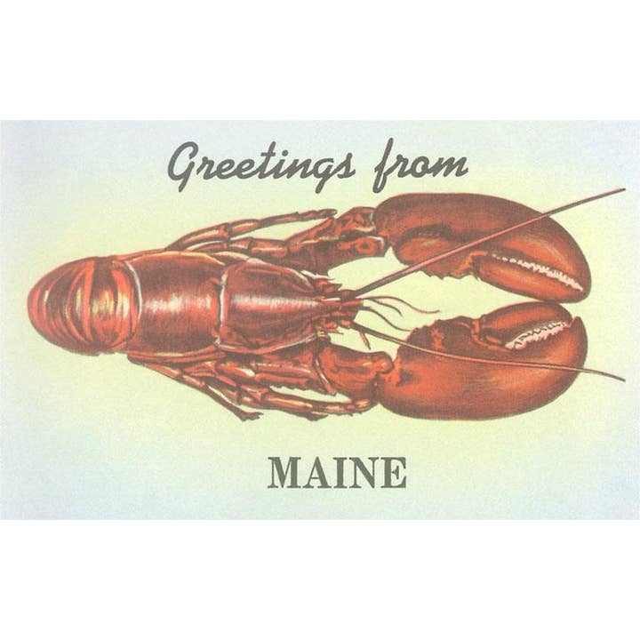Found Image Press - Wholesale Postcard - Postcard ME-257 Greetings from Maine, Lobster
