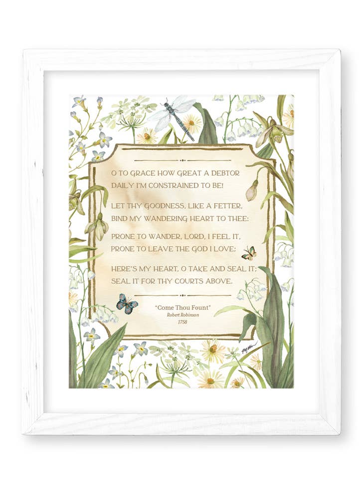 Bind min vandrande hjärta till dig Print för wholesale av GraceLaced by Ruth Chou Simons