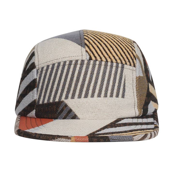 HATPHILE - Wholesale Flat Brim Cap - Unisex - Hatphile Random Patch Jacquard 5 Panel Hat Camp Cap