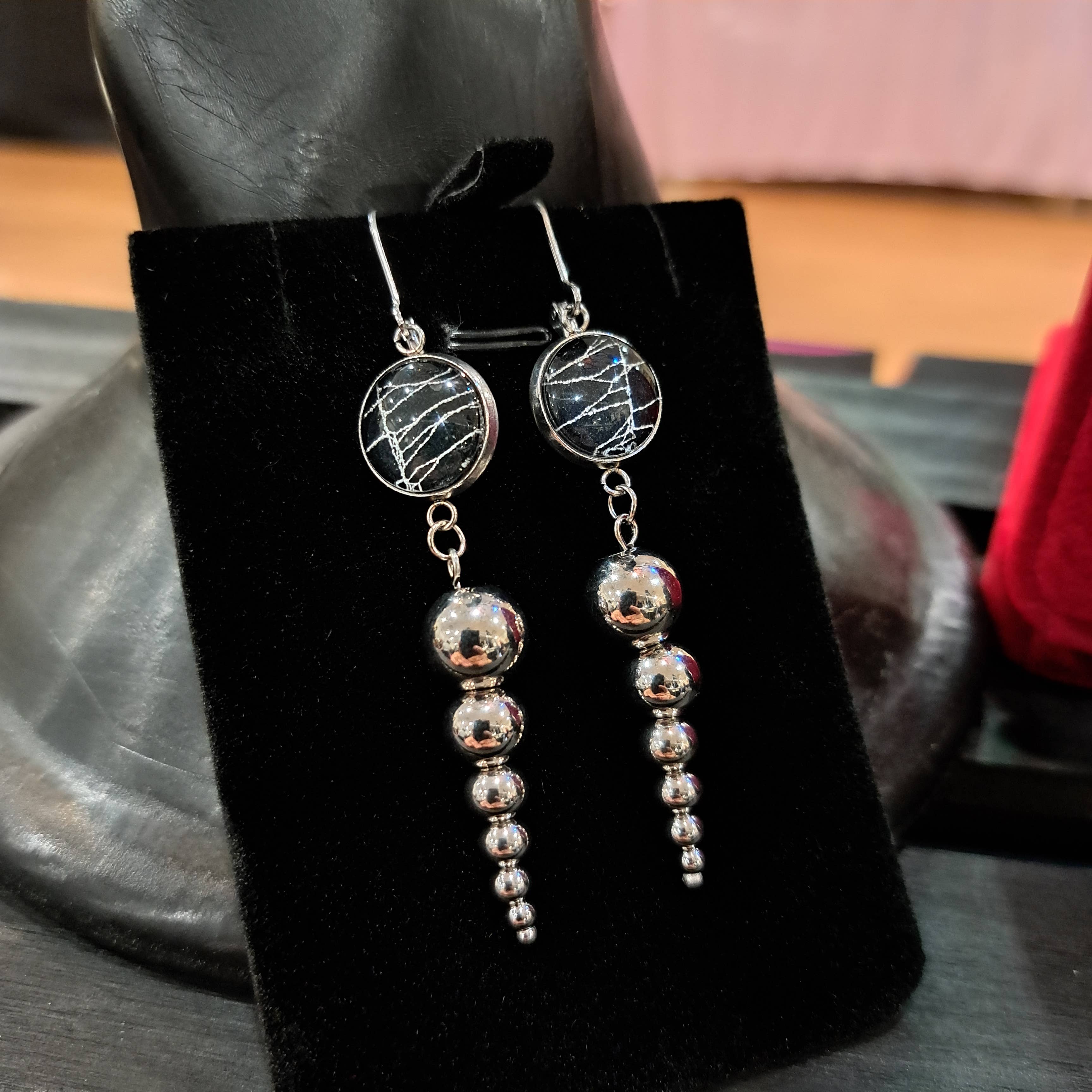 Hell Kitten RVA - Wholesale Dangle Earrings - Real Spiderweb 7 Stack Dangles (Earrings)3