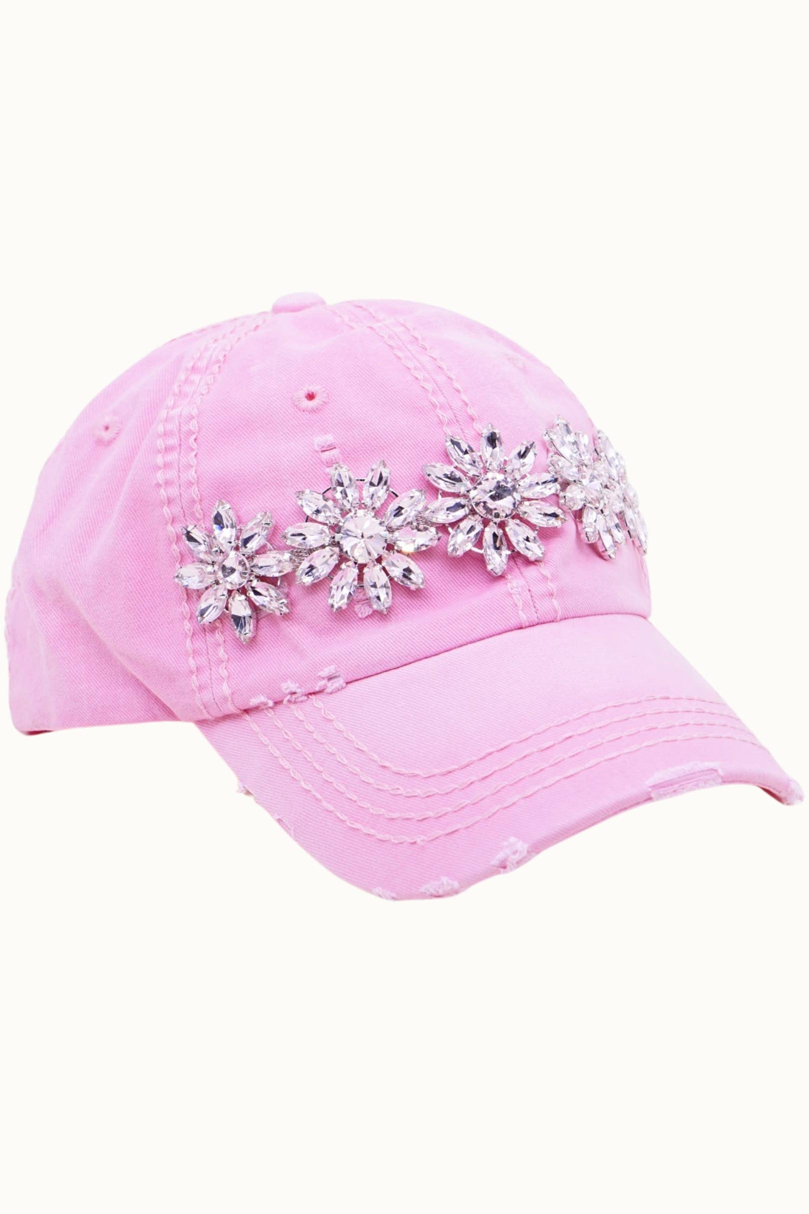 Olive & Pique – Boné de beisebol - Mulher por atacado – Boné Ajustável Bling Glitz Floral Bejeweled Bling Glitz2