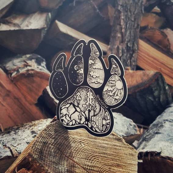 Wild Slice Designs - Wholesale Phone & Laptop Stickers - Paw Print Hiking Dog Sticker2