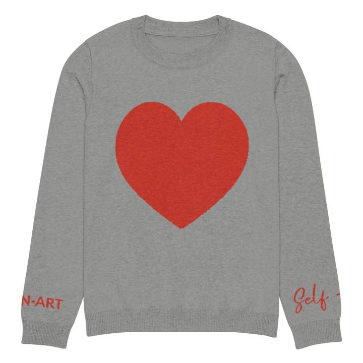 Heart - Strickpullover mit Rundhalsausschnitt GRAU | Rundhals-Strickpullover für den Großhandel von Maiden-Art MindfulChic Fashion