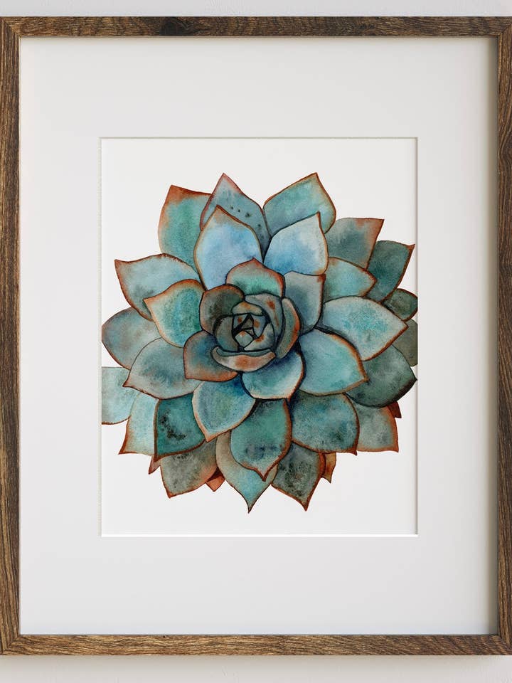 Impression artistique Turquoise Dream Succulent pour la vente par Jradartdesign