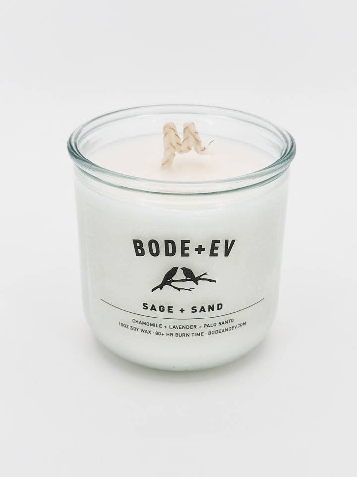 Sage + Sand | Sage, Florals & Woods Soy Candle + Room Spray for wholesale by Bode+Ev