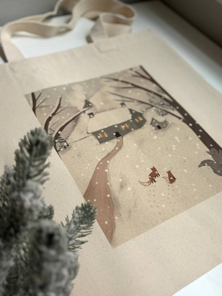 “Snowed In” Tote for wholesale by Megan Lindsey Illustration