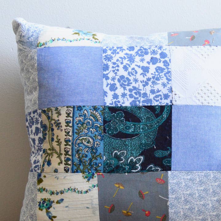 Saffron Skies - Vente Coussins de chaise - Coussins Patchwork - Tissu recyclé recyclé coloré