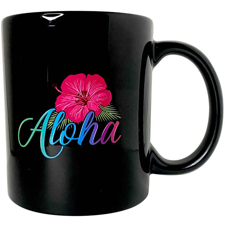 Aloha Designs - Wholesale Coffee Mug - Aloha Tropical Hibiscus Graphic Ceramic Coffee Mug - Tea Cup1