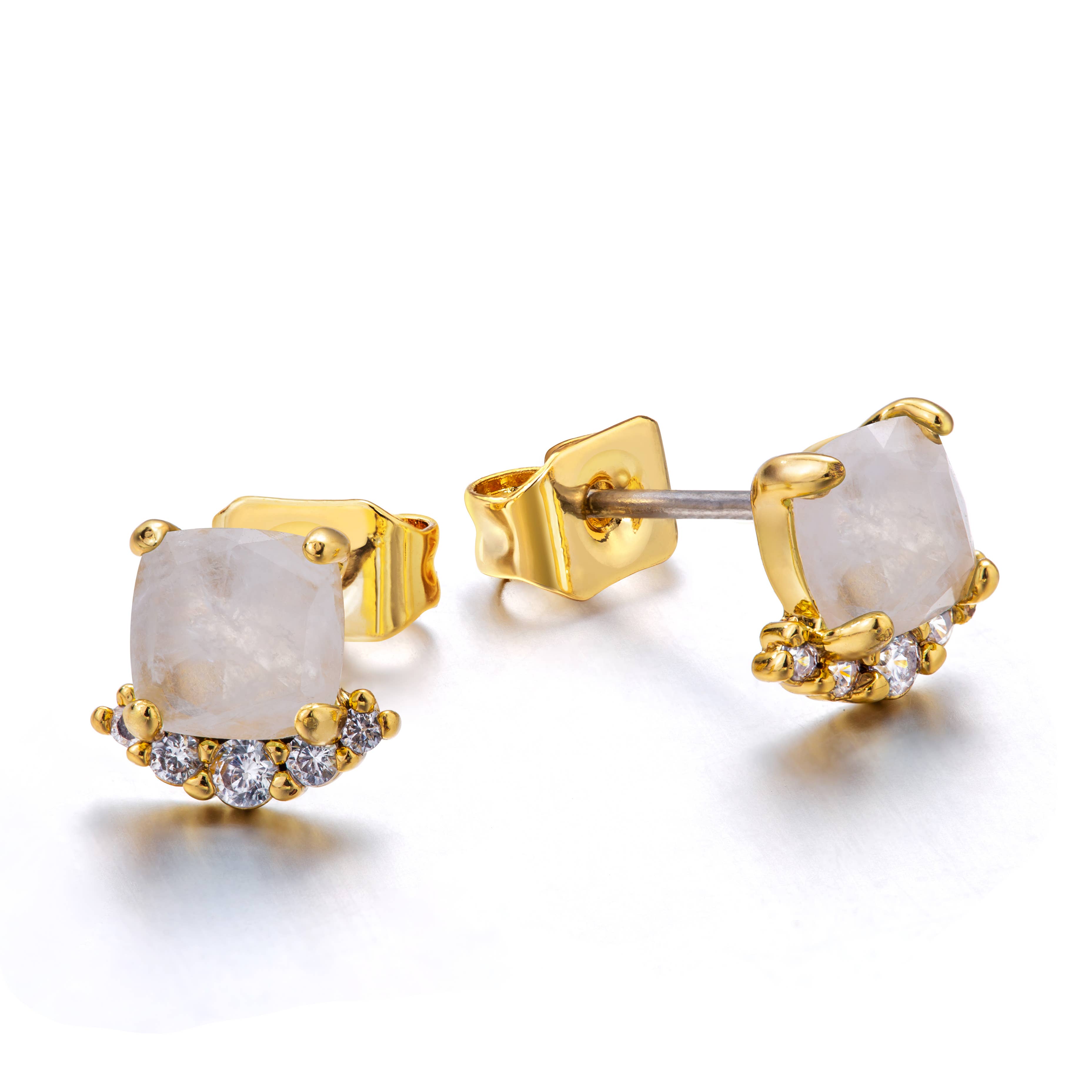 Heilo Jewelry - Wholesale Stud/Post Earrings - Fiona Moonstone Studs1