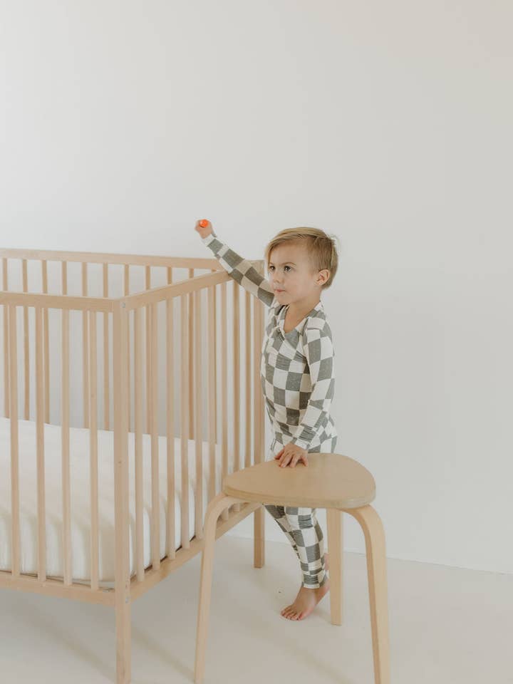 Forever French Baby - Wholesale Sleepwear Set - Kids - Bamboo Two Piece Pajamas | Oat & Sage