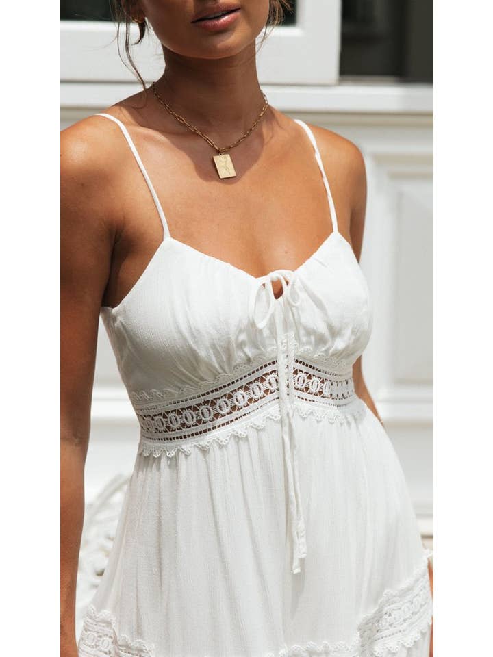 Ladies White Sleeveless Daily Midi Dress 1492 for wholesale on Faire11