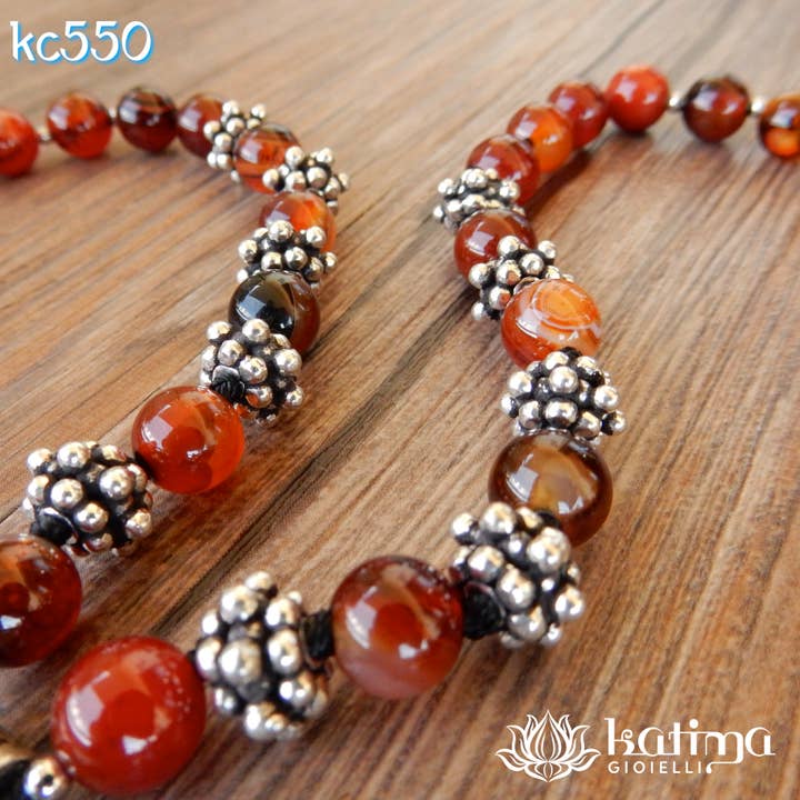 Katima Gioielli - Vendita all'ingrosso Collana con ciondolo/pendaglio - Collana Mano di Fatima berbera e corniola