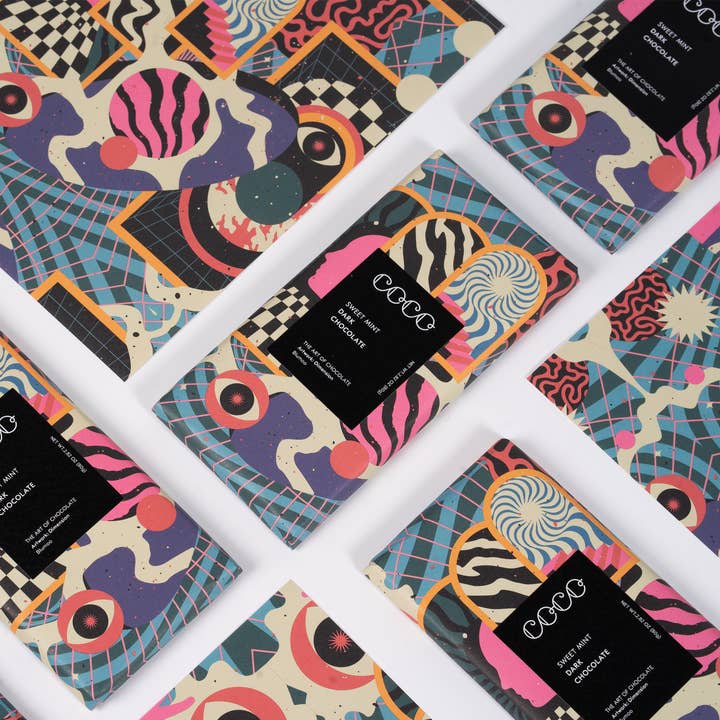 COCO Chocolatier - Wholesale Chocolate Bar - Sweet Mint Dark Chocolate Bar (Pack of 12)4