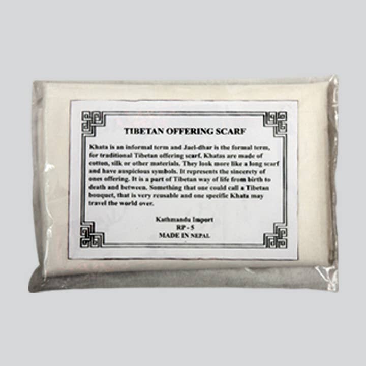 Kathmandu Imports - Wholesale Scarf - Unisex - White Khata Tibetan Offering Scarf (TOS-02)