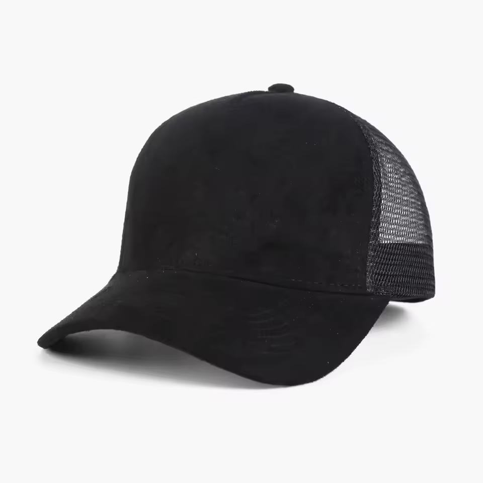 TJ Clothing NY - Wholesale Hat Accessory - Men's - 5 Panel Suede Meshback Trucker Snapback Hat Blank Wholesale0