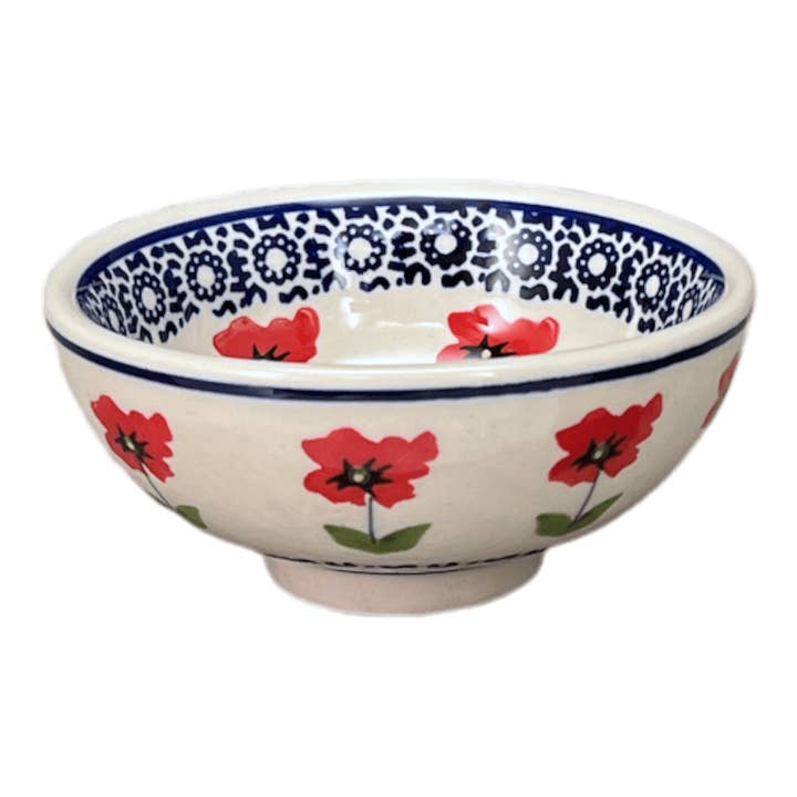 Bowl, Round, Dipping, 4.25" in "Poppy Garden" by Manufaktura | M153T-EJ01 for wholesale by Polish Pottery Outlet