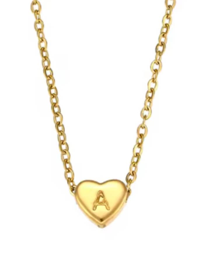 Fint Hjärtinitial | Halsband för wholesale av Coco Luna Collection