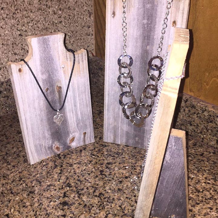 Gifted Shop Works, LLC - Wholesale Jewelry Stand & Display - Weathered Wood Necklace Display Stand And Holder9