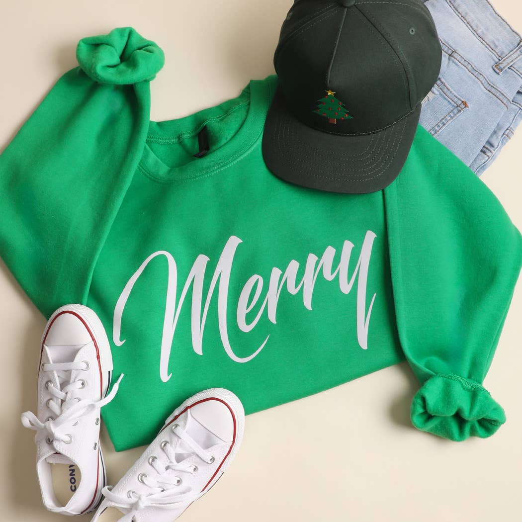 Fashion City – Engroshandel Grafisk Sweatshirt - Dame – Merry Heavyweight Fleece Crewneck Sweatshirt2