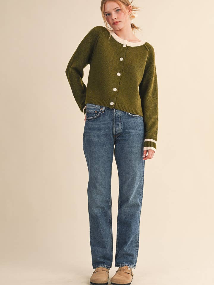 &MERCI - Wholesale Cardigan - Women's - TWO TONE SWEATER CARDIGAN MSW1124665