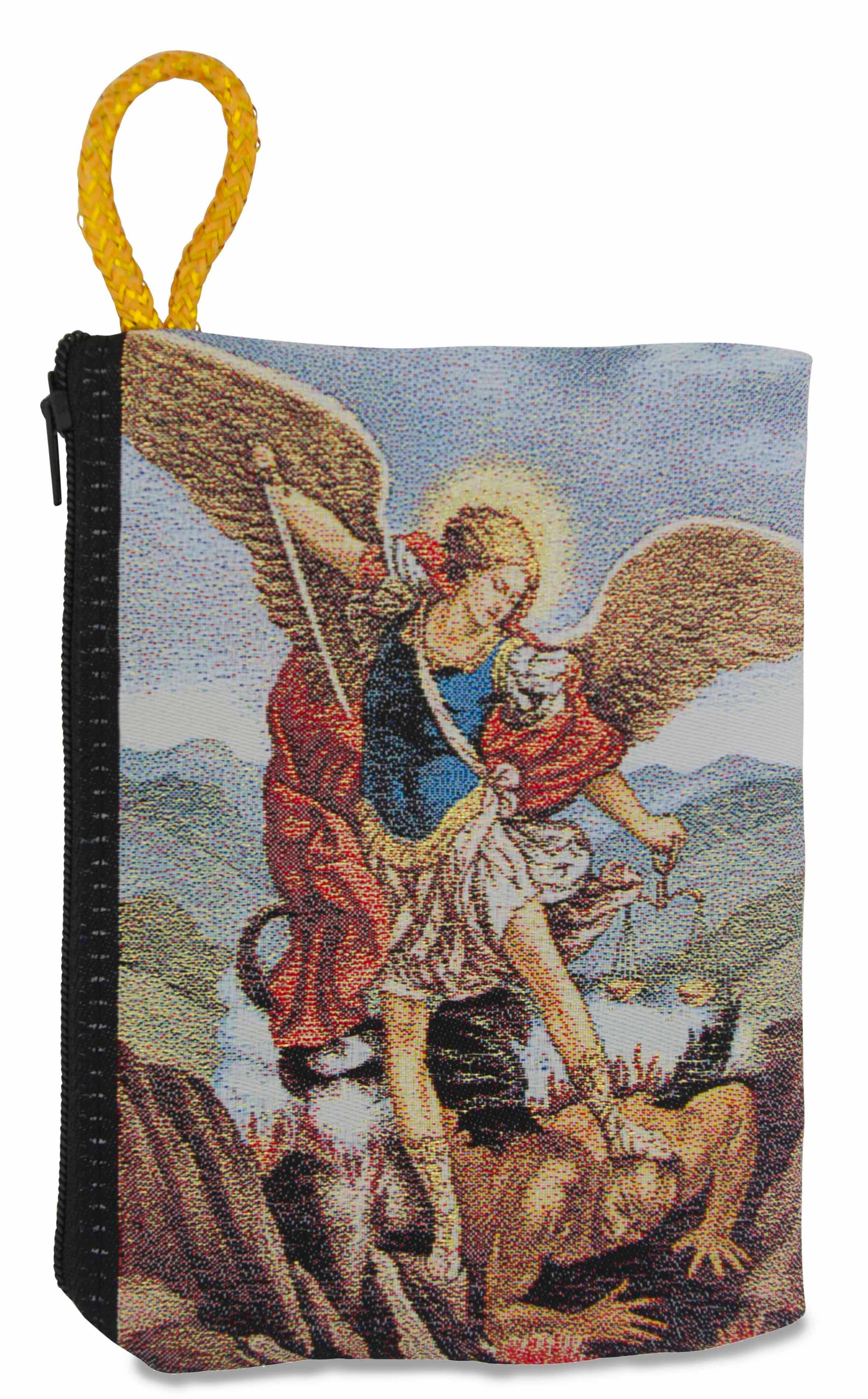 Village Gift Importers - Vente Pochette – femme - Grande pochette à chapelet en tapisserie avec motif de Saint-Michel0
