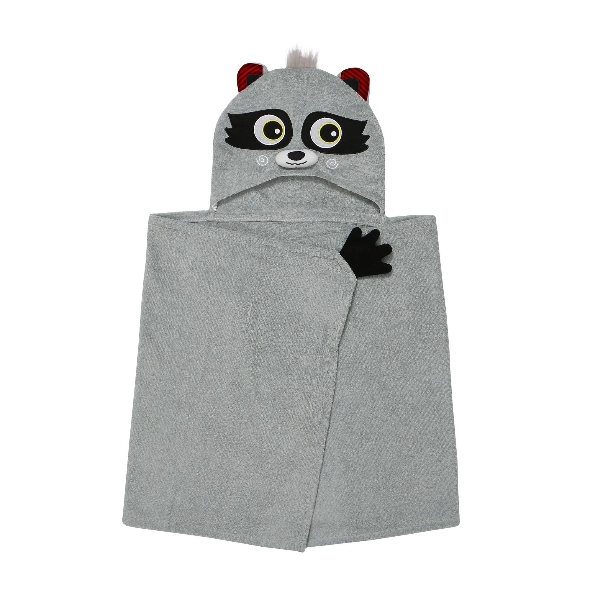 ZOOCCHINI - Wholesale Hooded Towel - Kids & Baby - Kids Plush Terry Hooded Bath Towel Raccoon 2Y+0