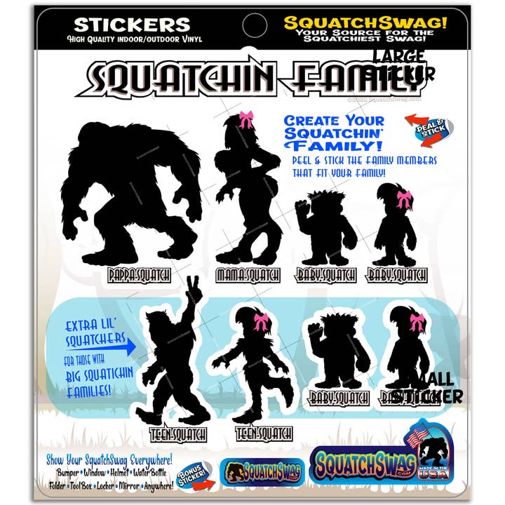 Squatchin Family! -Bigfoot, Sasquatch Sticker by SquatchSwag for wholesale by SquatchSwag