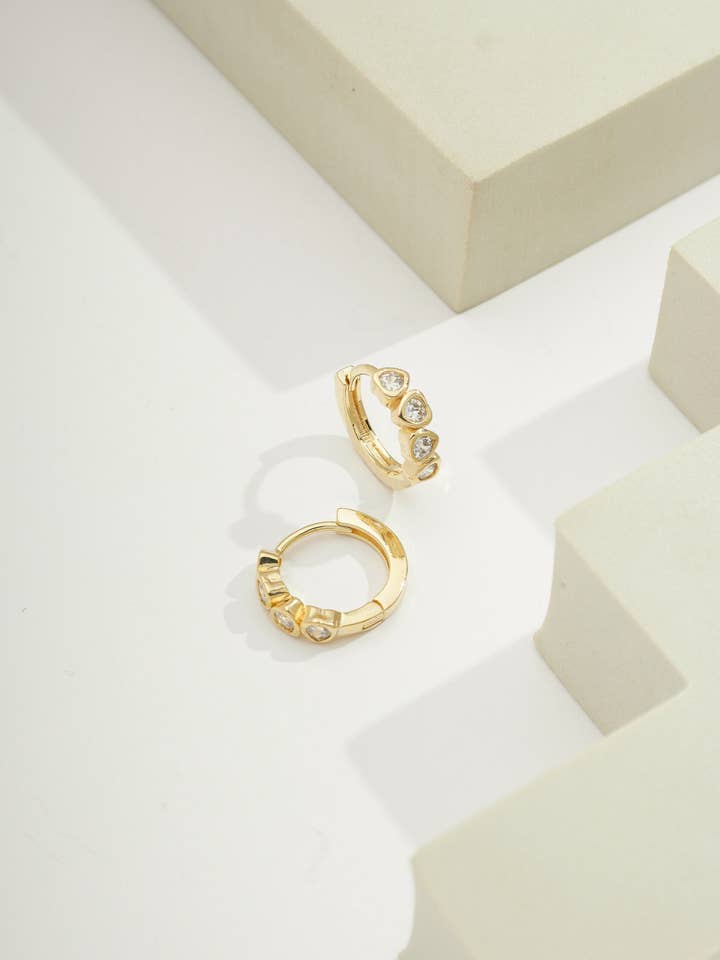 Wholesale Jewelry Mini Gem Huggies | Earring | No Tarnish for wholesale by Bossaglam Jewelry